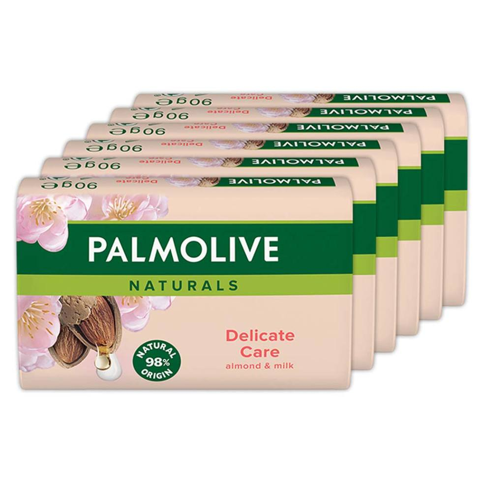Levně PALMOLIVE Naturals Tuhé mýdlo Almond 6x 90 g