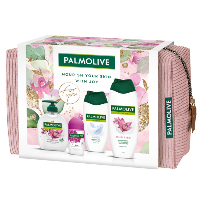 PALMOLIVE Orchid bag 2 x SG+mýdlo 300 ml+roll-on 50 ml Dárkové balení