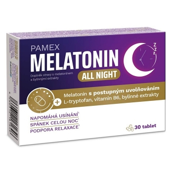PAMEX Melatonin all night 30 tablet (Spánek) - Vícesložkové