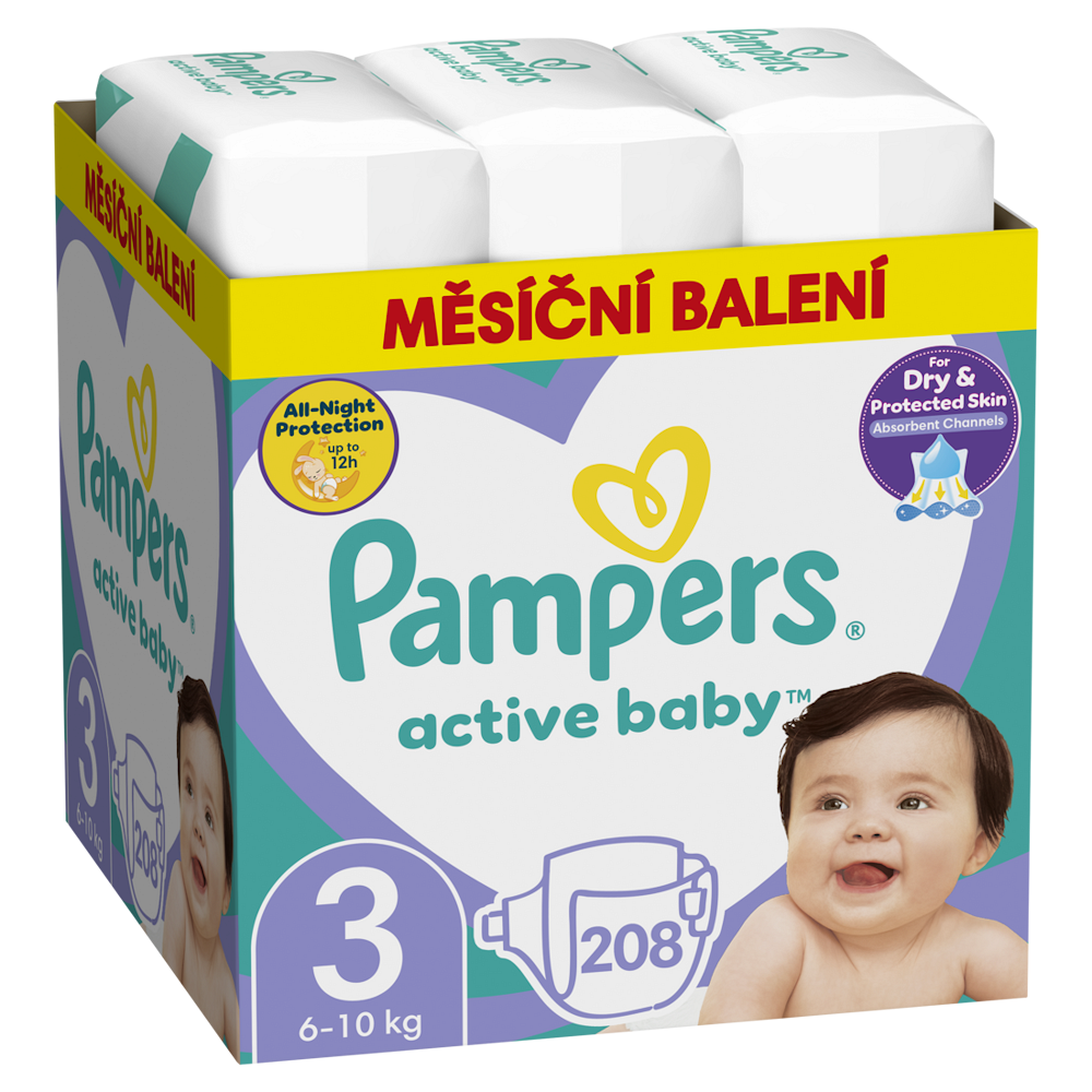 E-shop PAMPERS Active Baby 3 velikost 6 - 10 kg 208 kusů