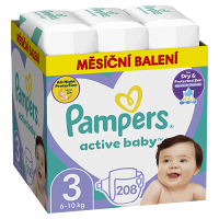 PAMPERS Active Baby 3 velikost 6 - 10 kg 208 kusů