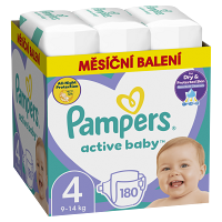 PAMPERS Active Baby 4 velikost 9-14kg 180 kusů