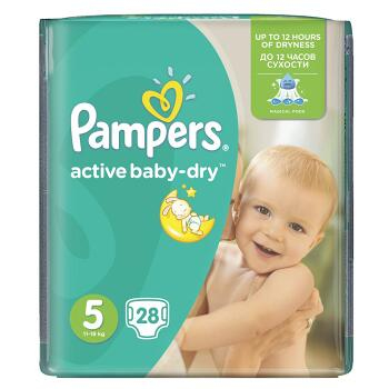 PAMPERS Active Baby-Dry 5 JUNIOR 11-18 kg 28 kusů