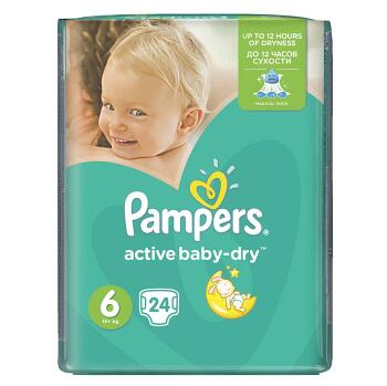 PAMPERS Active baby 6 extra large 15+ kg 24 kusů
