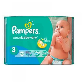 PAMPERS Active Baby-Dry 3 MIDI 4-9 kg 42 kusů