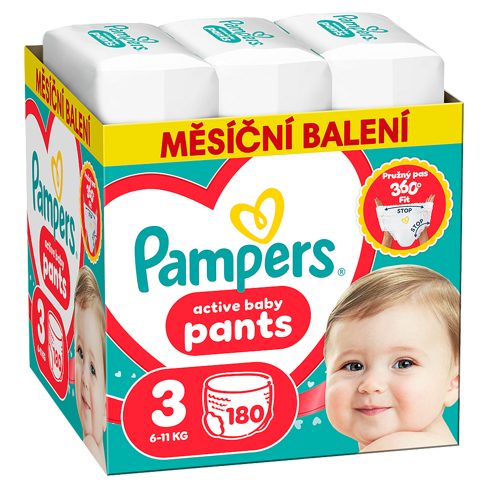 PAMPERS Active baby 3 plenkové kalhotky 6-11 kg 180 kusů