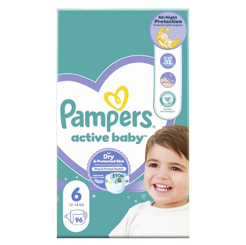 PAMPERS  Active baby plenky velikost 6 pro 13 - 18 kg 96 ks (Plenky 6 (15 a více kg))