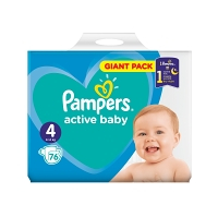 PAMPERS Active Baby Giant Pack S4 vel.4 Dětské pleny 9-14 kg  76 ks