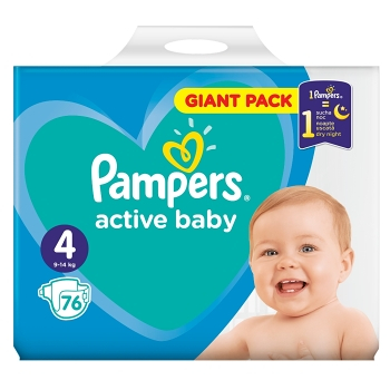 PAMPERS Active Baby Giant Pack S4 vel.4 Dětské pleny 9-14 kg  76 ks