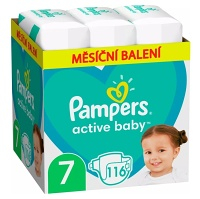 PAMPERS Active Baby vel.7 Dětské plenky 15+kg 116 ks