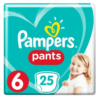 PAMPERS Pants 6 Plenkové kalhotky 12-17 kg 25 ks