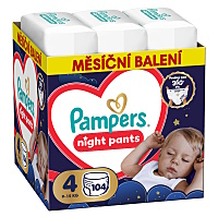PAMPERS Pants night 4 kalhotkové plenky 9-15 kg 104 kusů