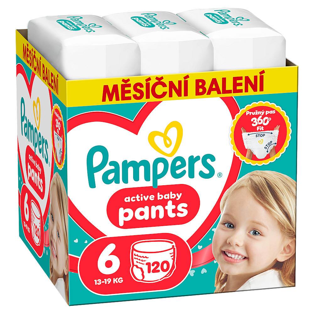 PAMPERS Active baby 6 plenkové kalhotky 13-19 kg 120 kusů