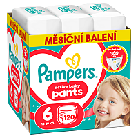 PAMPERS Active baby 6 plenkové kalhotky 13-19 kg 120 kusů