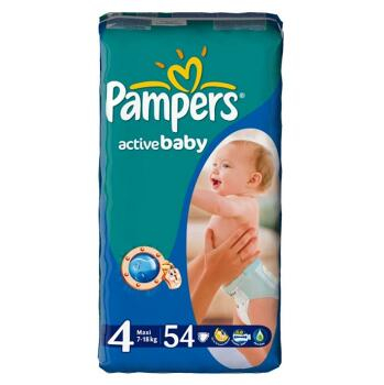 PAMPERS Active baby 4 maxi 7-18 kg 54 kusů