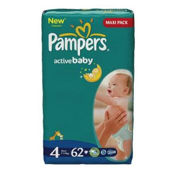 PAMPERS Active baby 4 maxi 7-14 kg 62 kusů