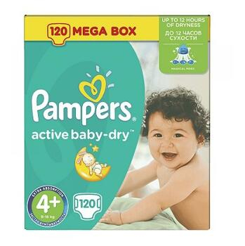 PAMPERS Active Baby-Dry 4+ MAXI 9-16 kg 120 kusů
