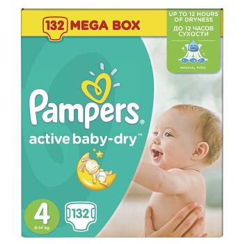 PAMPERS Active baby 4 maxi 7-14 kg 132 kusů