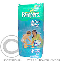 PAMPERS Active baby 4+ maxi 9-20 kg 50 kusů