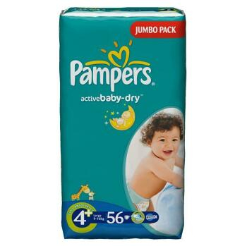 PAMPERS Active baby 4+ maxi 9-16 kg 56 kusů