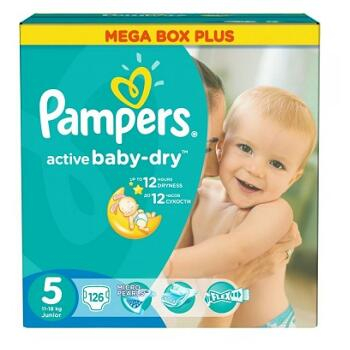 PAMPERS Active Baby-Dry 5 JUNIOR 11-18 kg 126 kusů