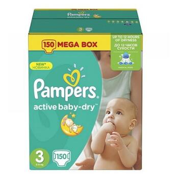 PAMPERS Active Baby-Dry 3 MIDI 4-9 kg 150 kusů