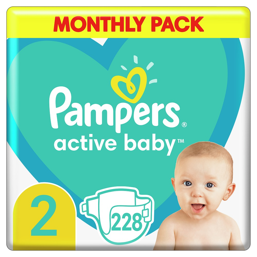 PAMPERS New Baby vel.2 Dětské plenky 3-6kg 228 ks