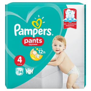 PAMPERS Pants vel.4 Maxi 9-14 kg Kalhotkové plenky 24 ks PAMPERS Pants vel.4 Maxi 9-14 kg Kalhotkové plenky 24 ks