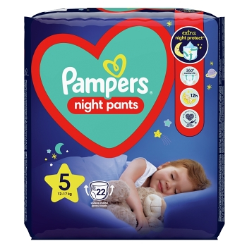 PAMPERS Pants Night 5 kalhotkové plenky 12-17 kg 22 ks