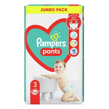 PAMPERS Pants vel.3 Plenkové kalhotky 6-11kg 62 ks