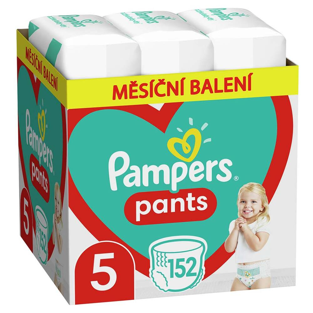 E-shop PAMPERS Pants vel.5 Plenkové kalhotky 12-17kg měsíční balení 152 ks