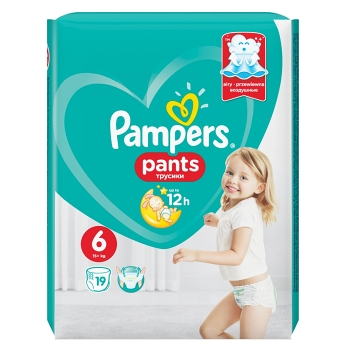 PAMPERS Pants vel.6 ExtraLarge 16+ Kalhotkové plenky 19 ks