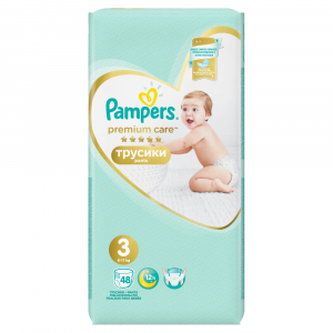 PAMPERS Premium Care Pants vel.3 Plenkové kalhotky 6-11kg 48 ks PAMPERS Premium Care Pants vel.3 Plenkové kalhotky 6-11kg 48 ks