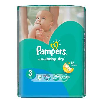 PAMPERS Active Baby-Dry 3 MIDI 5-9 kg 15 kusů