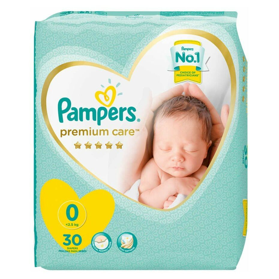 Levně PAMPERS Premium Care 0 NEWBORN do 2,5 kg 30 kusů