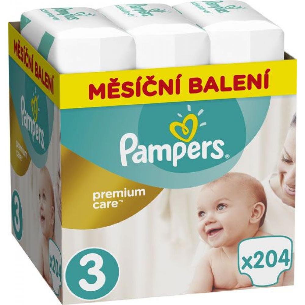 PAMPERS Premium Care Monthly 3 MIDI 5-9 kg 204 kusů Pampers