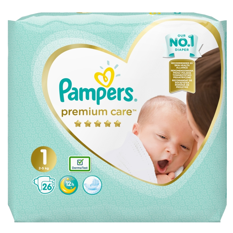 Fotografie PAMPERS Premium Care Pack S1 Newborn 2-5kg 26 ks Pampers