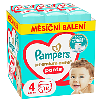 PAMPERS  Premium Care vel. 4 plenkové kalhotky 9-15 kg 114 ks