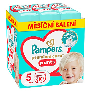 PAMPERS Premium Care vel. 5 plenkové kalhotky 11-17 kg 102 ks (Plenky 5 (11 - 25 kg)) - Plenkové