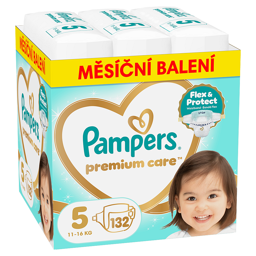 PAMPERS Premium care 5 plenky 11-16 kg 132 kusů