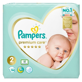 PAMPERS Premium Care vel.2 Jumbo Pack 4-8kg 94 ks