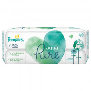 PAMPERS Vlhčené ubrousky Aqua Pure 2x 48 ks PAMPERS Vlhčené ubrousky Aqua Pure 2x 48 ks