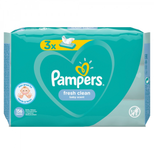 PAMPERS Vlhčené ubrousky Fresh Clean 3 x 52 ks PAMPERS Vlhčené ubrousky Fresh Clean 3 x 52 ks