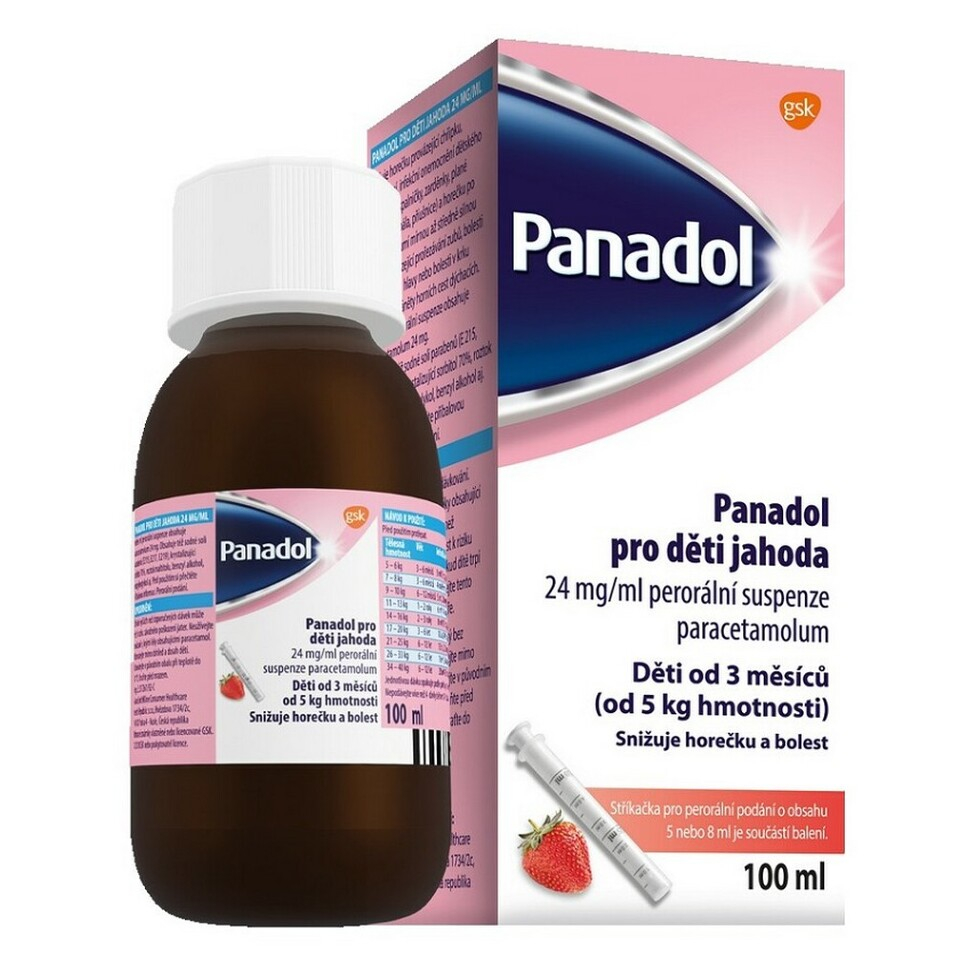 Levně PANADOL Pro děti Jahoda 24 mg 100 ml