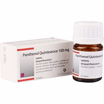 PANTHENOL Quintesence 100 mg 20 tablet (Léky s obsahem vitamínů a minerálů) - Podpůrné, Ošetřující