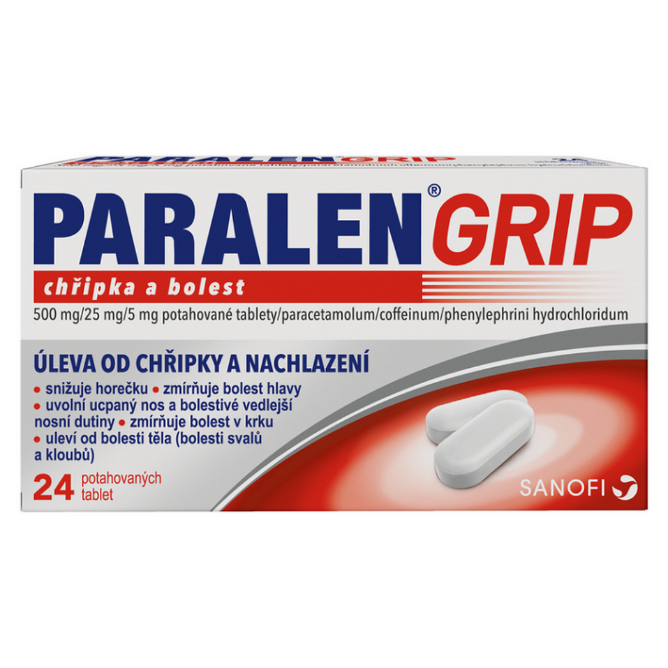 Levně PARALEN GRIP Chřipka a bolest 500 mg 24 potahovaných tablet