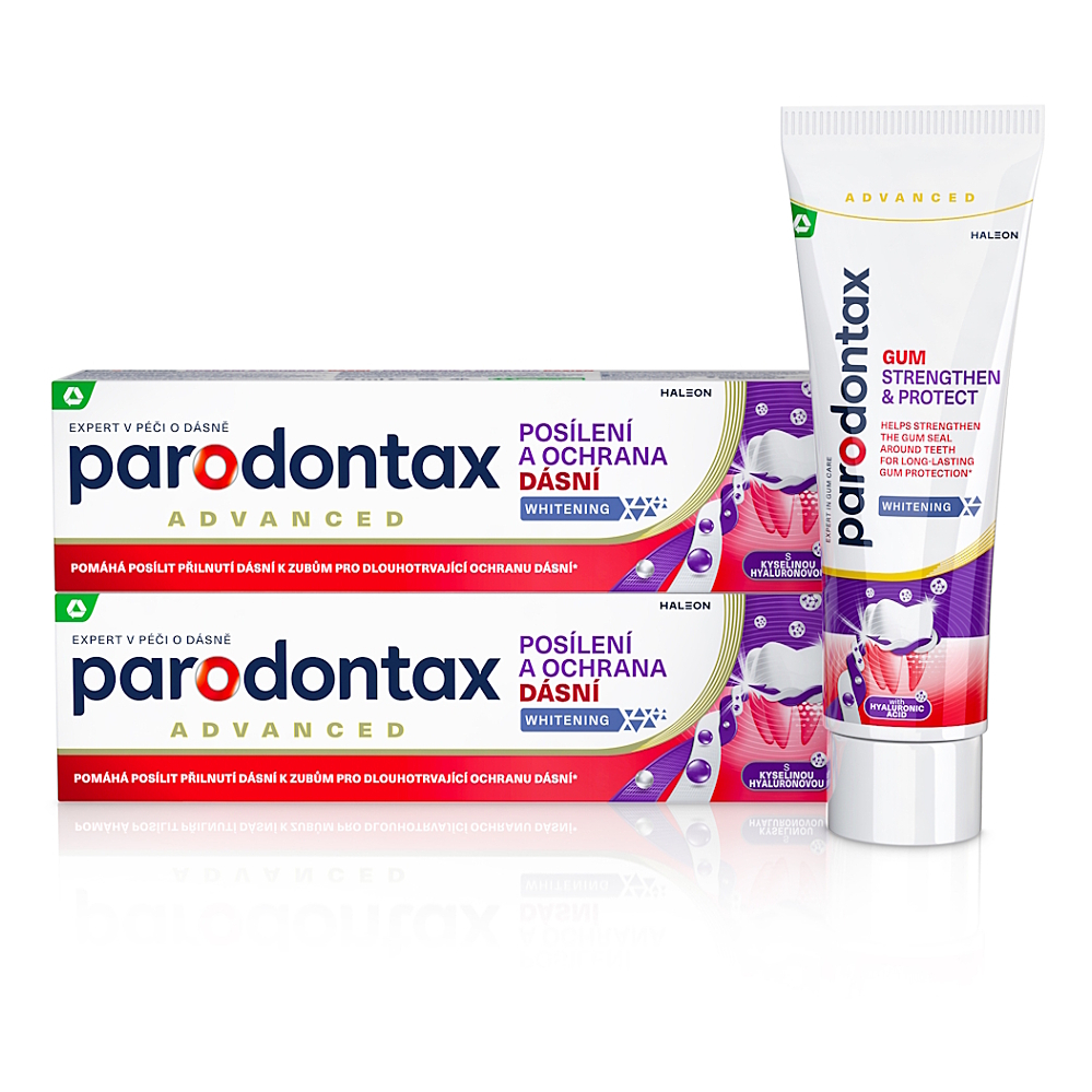 PARODONTAX Whitening Zubní pasta s kyselinou hyaluronovou 2 x 75 ml