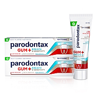 PARODONTAX Zubní pasta Gum + Breath & Sensitivity Whitening 2 x 75 ml