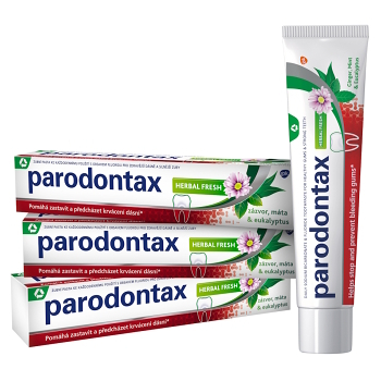 PARODONTAX Zubní pastal Herbal Fresh 3 x 75 ml (Zubní pasty na citlivé zuby a dásně)