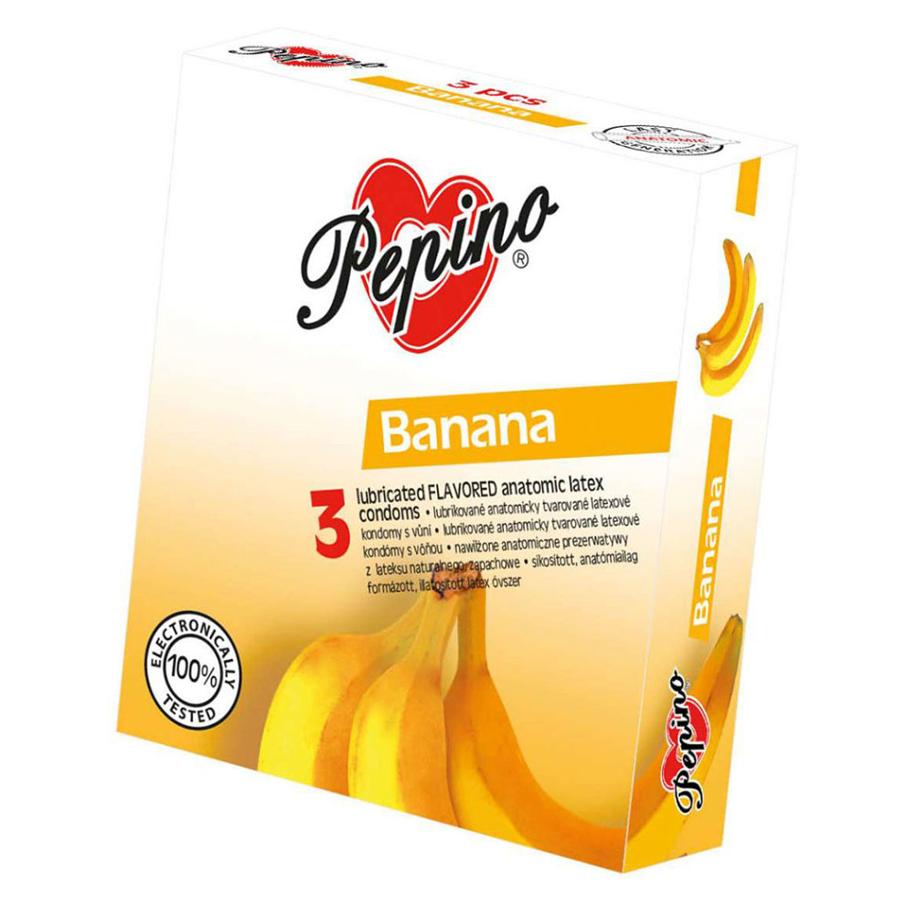 Levně PEPINO Kondomy Banán 3 kusy